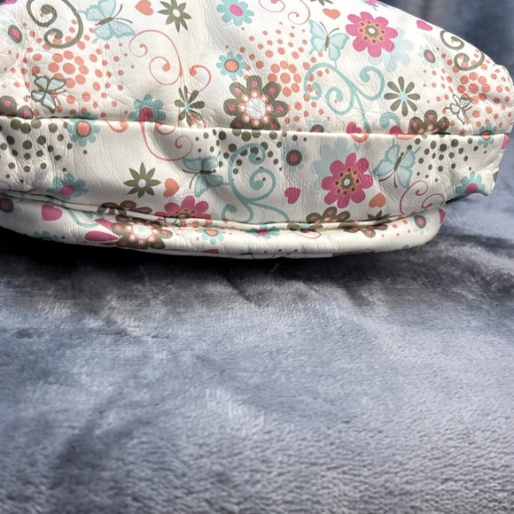 Stone Mountain Floral Faux Leather Crossbody Bag Purse Pink White Black Boho Y2k - Picture 6 of 16